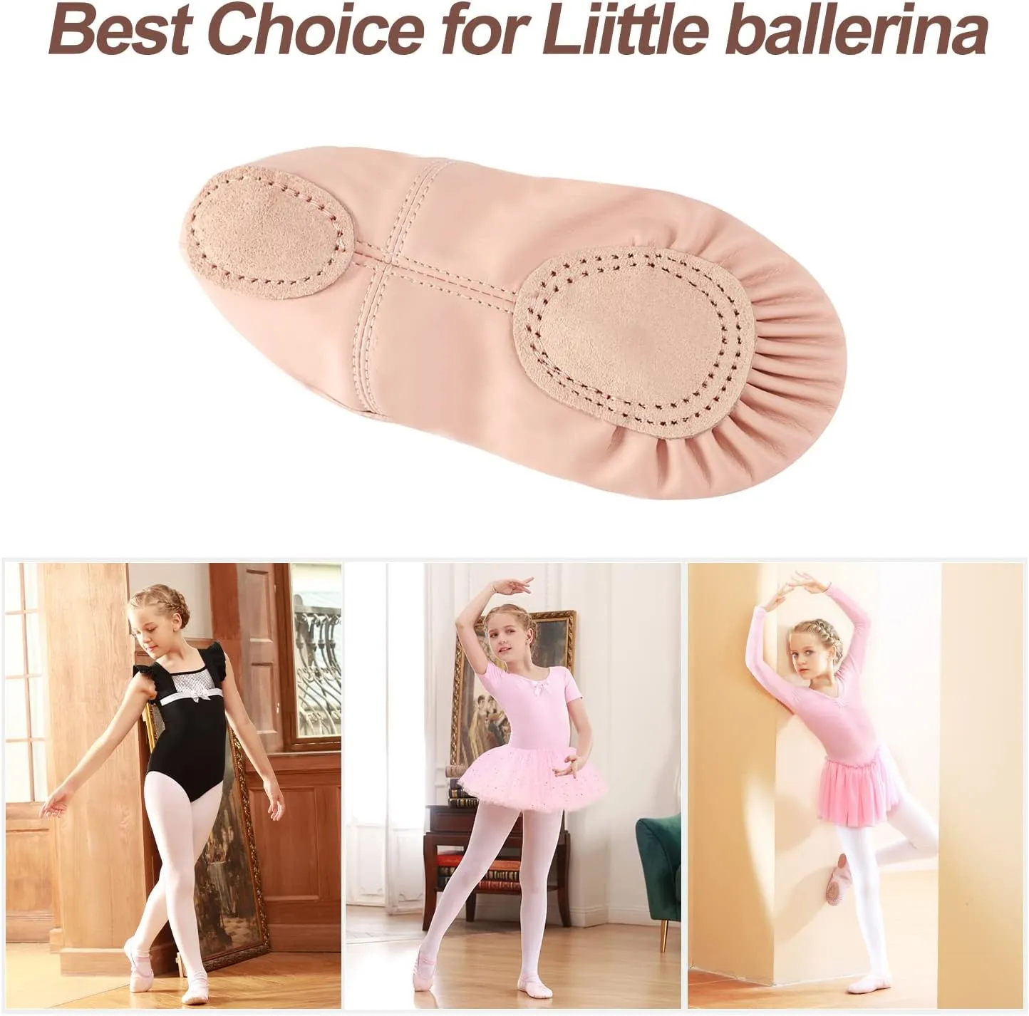 Ballet Shoes for Girls, Canvas Ballet Shoes Leather Split Sole Dance Shoes, Ballet Slippers for Toddler Girls(Toddler/Little/Big Kid)