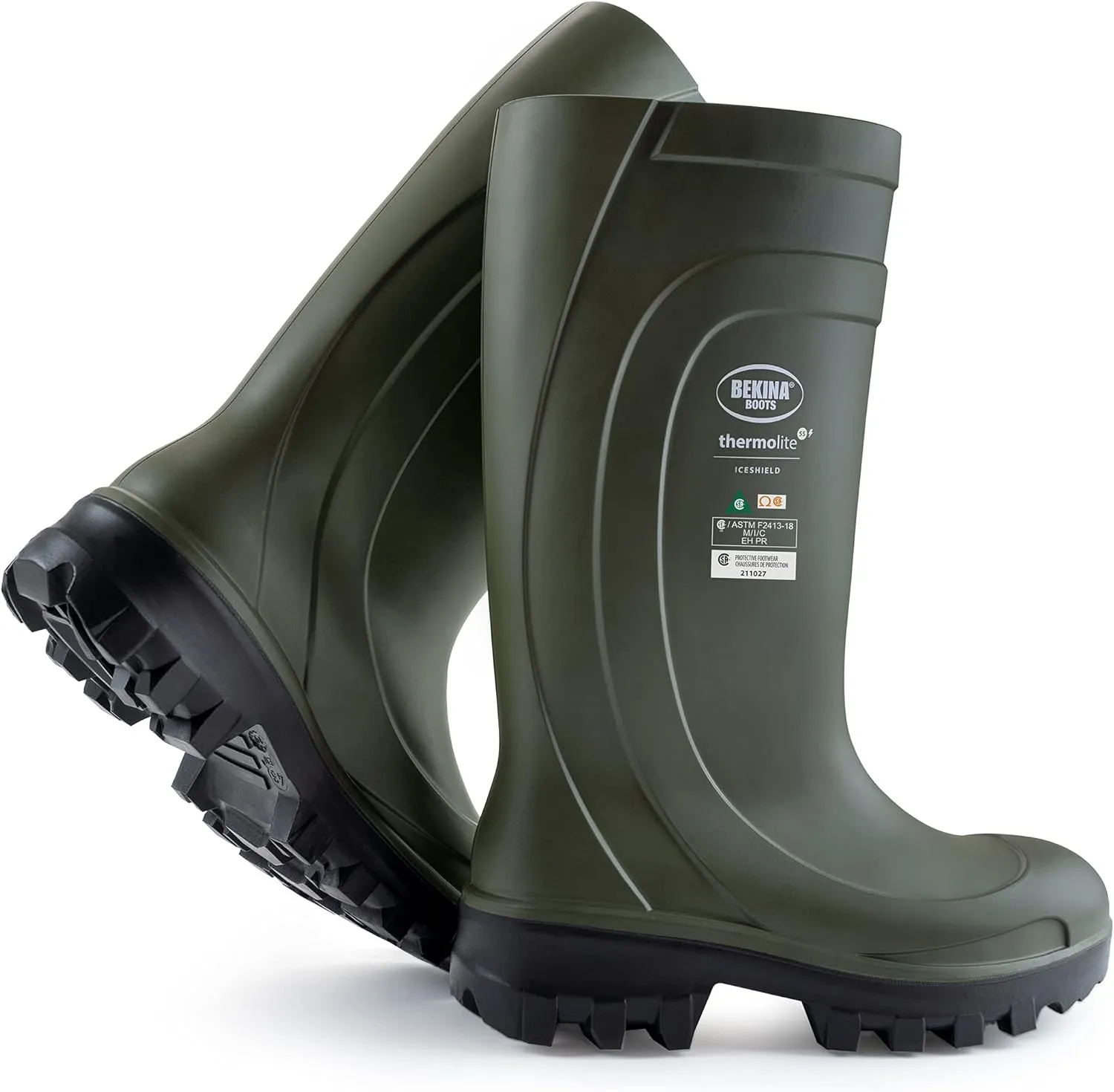 Bekina Thermolite IceShield S5 Insulated Wellington Boots for Men and Women - Lightweight Waterproof Non Slip Composite Toe Work Boots for Men and Women
