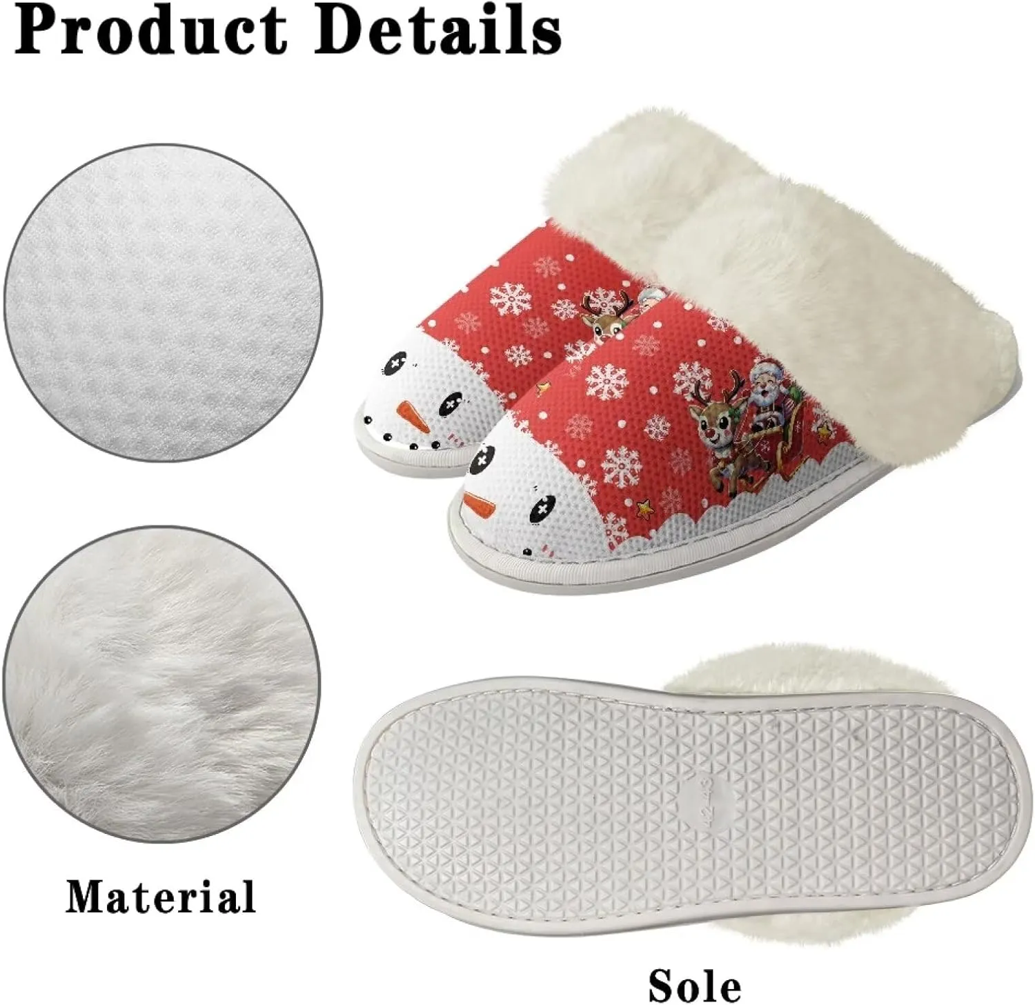 Binienty House Shoes for Women Winter Warm Fuzzy Slippers Indoor Washable