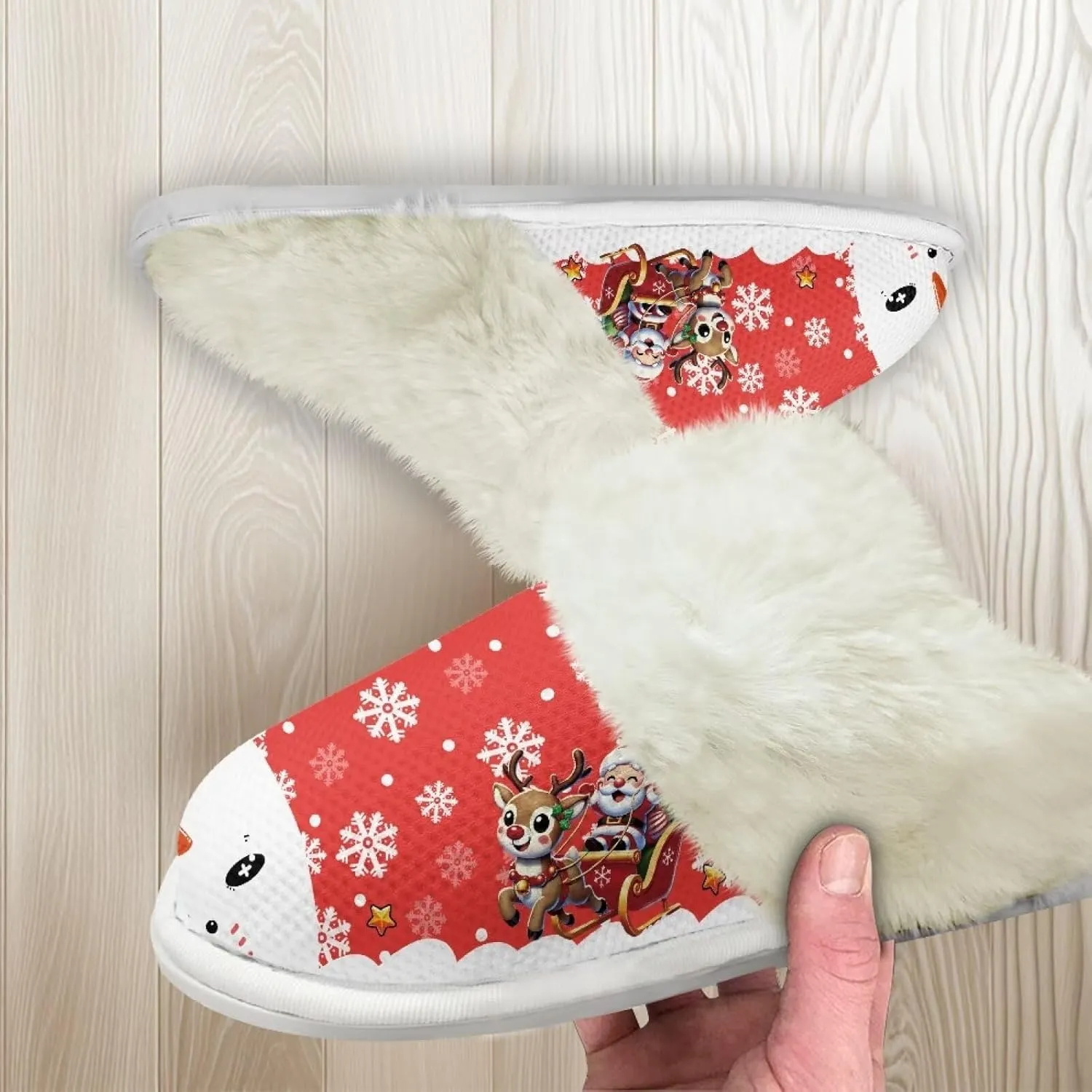 Binienty House Shoes for Women Winter Warm Fuzzy Slippers Indoor Washable