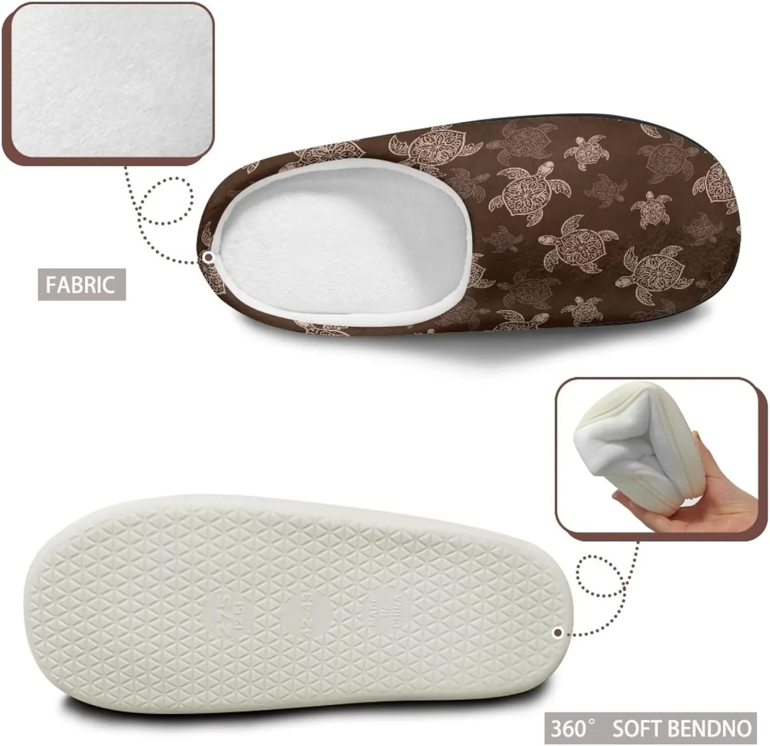 Binienty Women's Memory Foam Fuzzy House Slippers Washable Indoor Bedroom Shoes Non-Slip