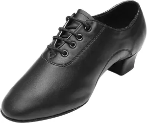 Boy's Ballroom Dance Shoes Latin Salsa Dancing Black Breathable Pu Leather Tango Morden Character Mary Janes for Girls