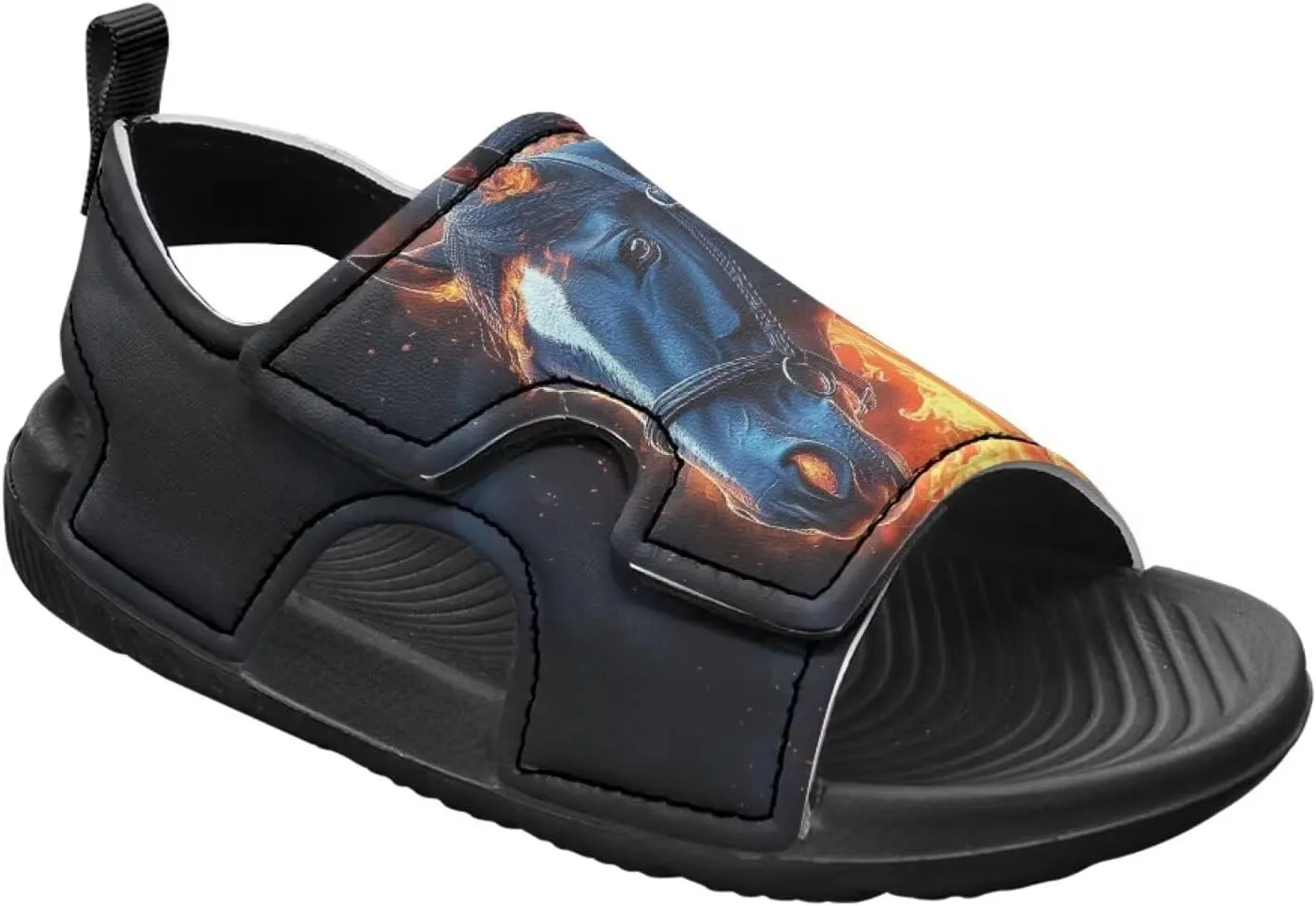 Boys Flame Sandals Kids Open Toe Outdoor Hiking Sandals Lightweight Athletic Beach Water Sport Shoes Adjustable