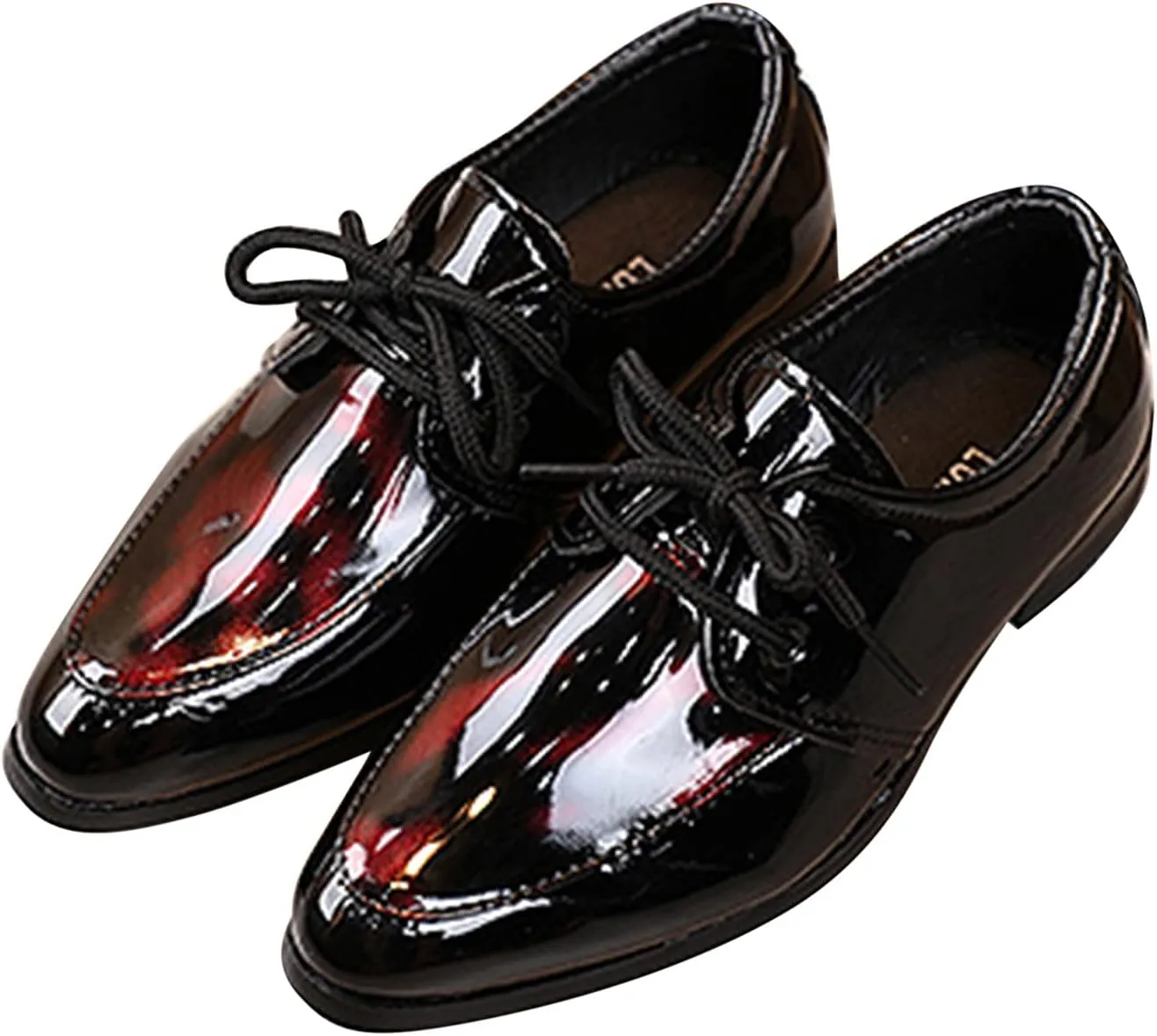 Boys Patent Formal Dress Shoes Lace up Wedding Footwear School Uniform Shoes Comfort Loafer Flats Oxford Dress Shoes