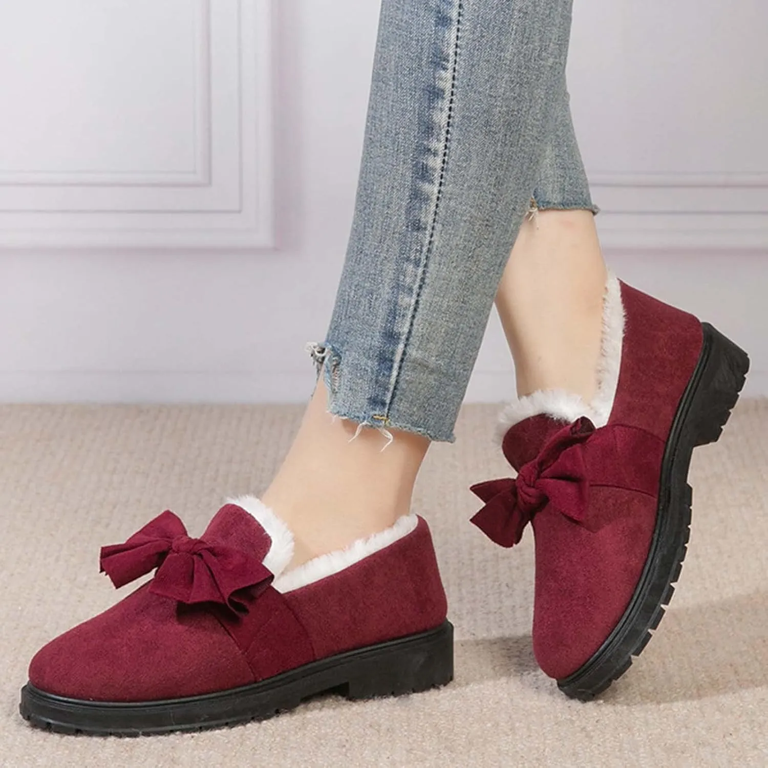 Butterfly Waterproof Snow Boots for Women Bow Fashion Women Winter Boots Heavyweight Womens Booties Anti-Slip Thermal