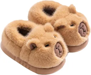 Capybara Slippers - Funny Animal Slippers for Women Unisex Adult/Kids House Slippers Fluffy Fuzzy Winter Home Slides for Women Men Christmas