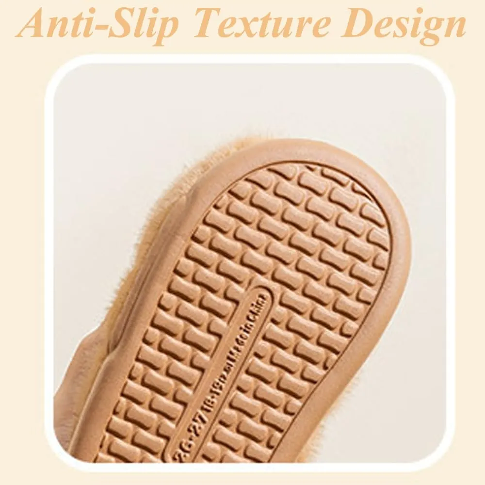 Capybara Slippers Women, Non-Slip Fuzzy Animal Cartoon Slippers For Kids, Cozy Warm Indoor Outdoor Slides