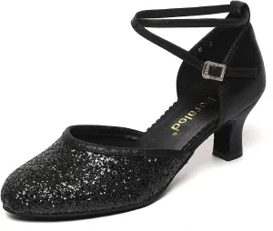 Character Shoes for Women, Woman Ballroom Dance Shoes, 1920s Flapper Shoes, Latin, Salsa, Party Dress Shoes Low Heels, Ankle Strap Pumps