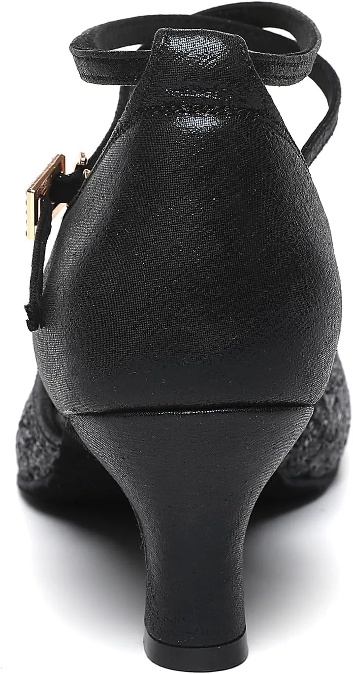 Character Shoes for Women, Woman Ballroom Dance Shoes, 1920s Flapper Shoes, Latin, Salsa, Party Dress Shoes Low Heels, Ankle Strap Pumps