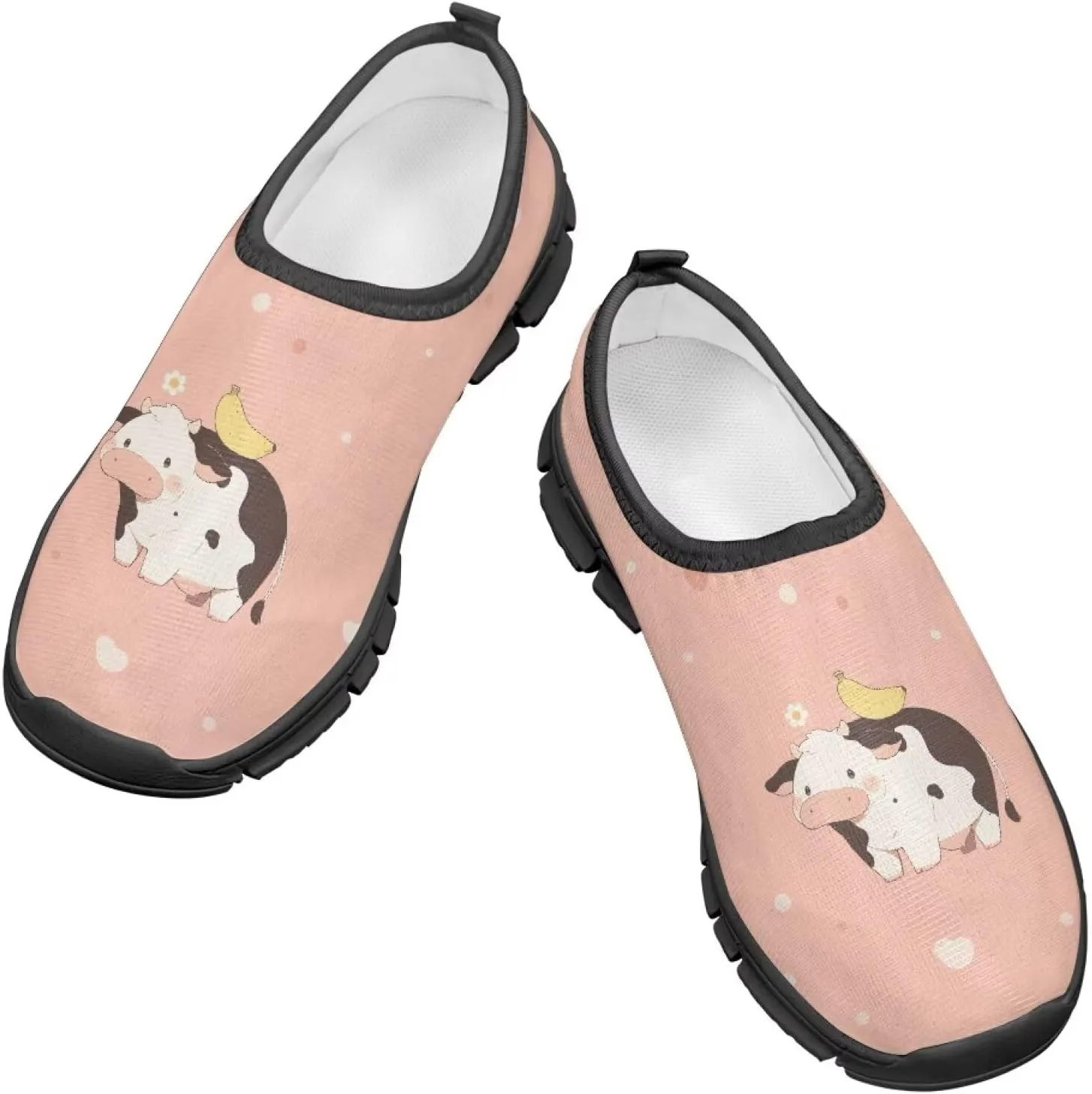 Children's Flat Sneakers,Printed Slip On Sports Shoes for Back School Casual Low-Top Stretch Shoes for Boys Girls