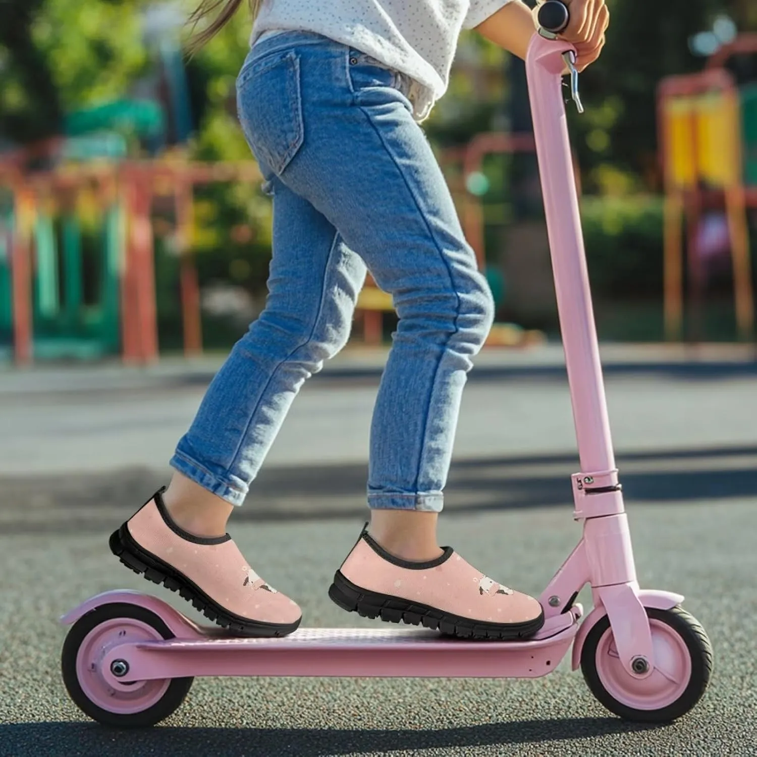 Children's Flat Sneakers,Printed Slip On Sports Shoes for Back School Casual Low-Top Stretch Shoes for Boys Girls