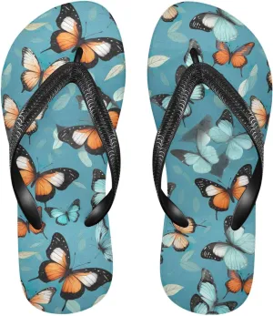 Colorful Butterflies Womens Flip Flops Sandals Beach Sandals