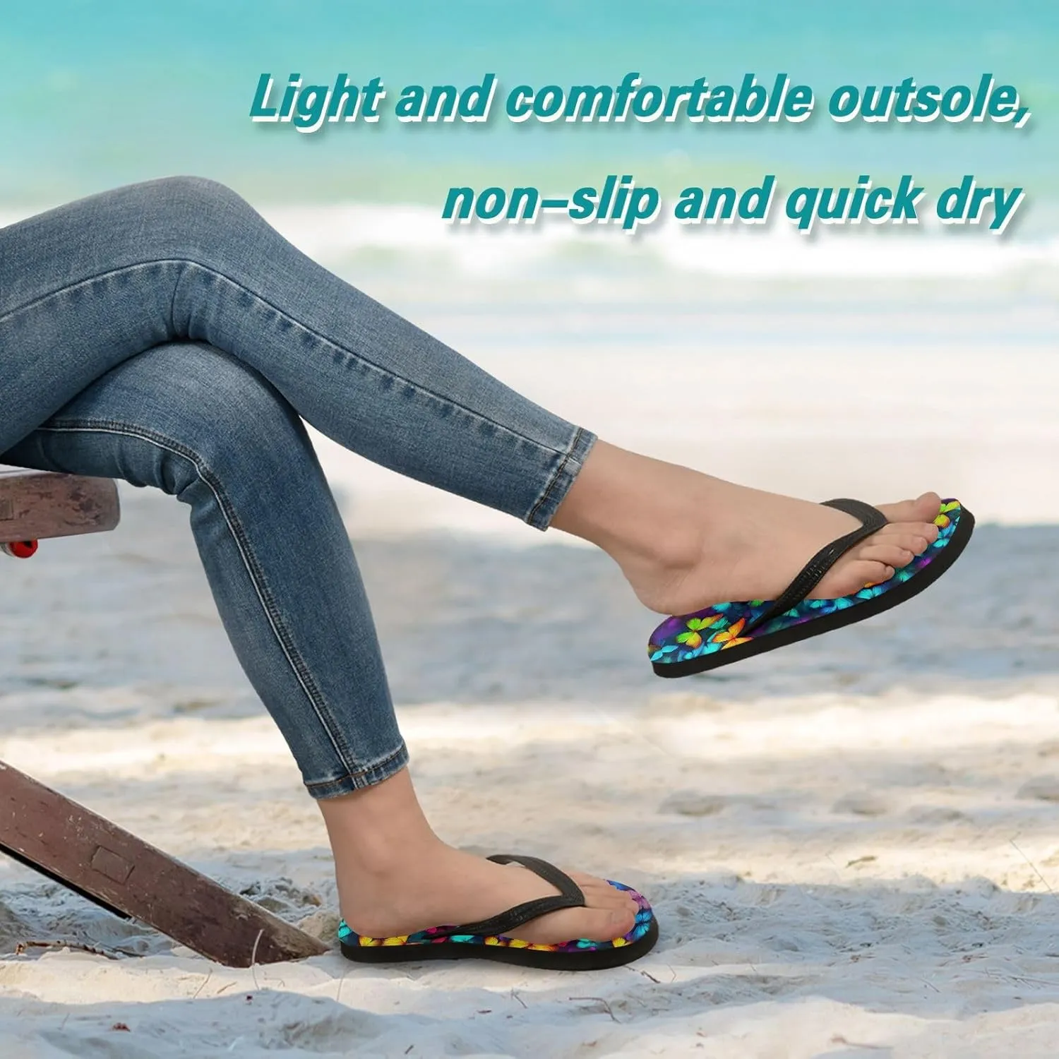 Colorful Butterfly Womens Flip Flops Sandals Summer Sandal