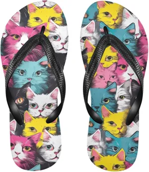 Colorful Cats Womens Flip Flops Sandals Women Sandals Comfortable