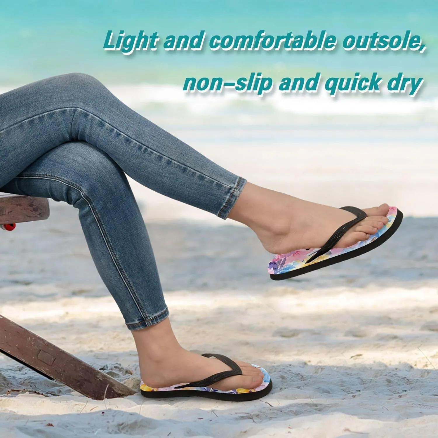 Colorful Flower Womens Flip Flops Sandals Thong Sandals