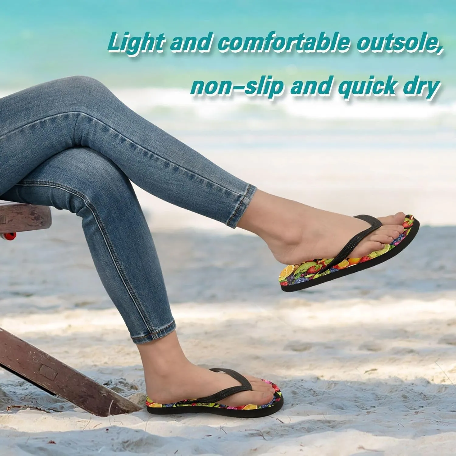 Colorful Fruit Womens Flip Flops Sandals Thong Sandals