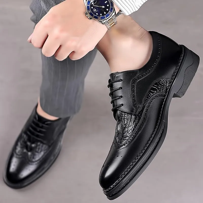Contemporary Brogue Oxford Shoes for Men Anti-Fatigue Technology Job Interviews Wedding Parties Non-Marking Outsole