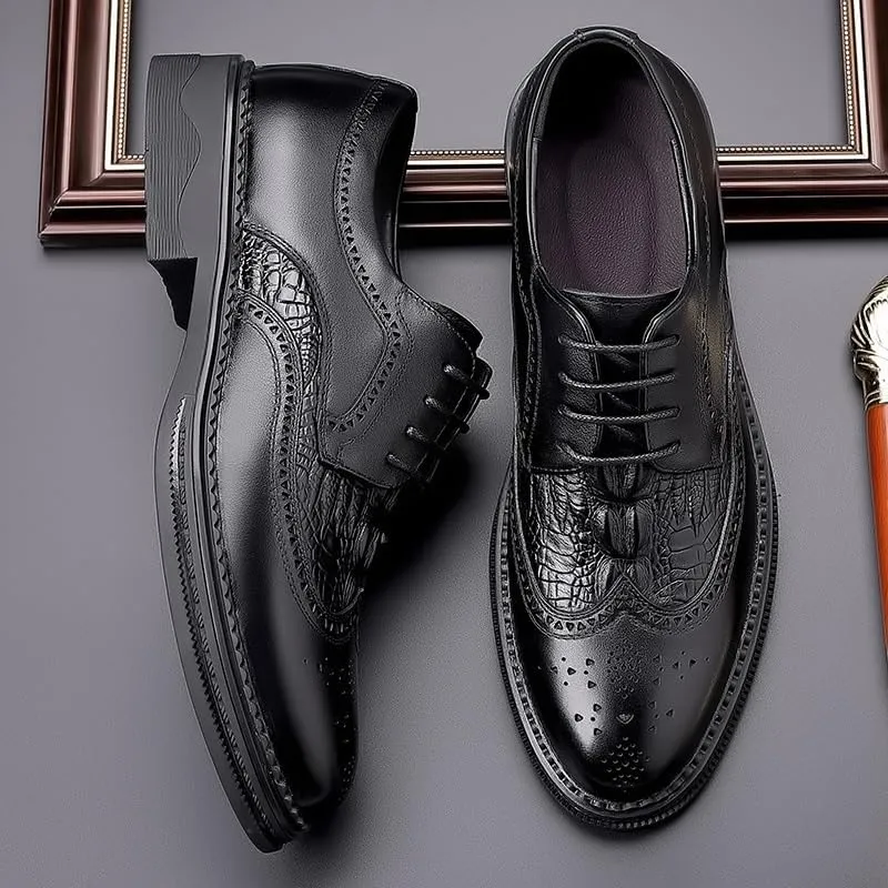 Contemporary Brogue Oxford Shoes for Men Anti-Fatigue Technology Job Interviews Wedding Parties Non-Marking Outsole
