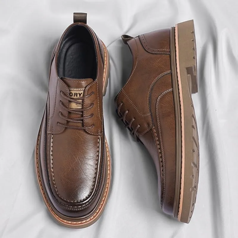 Contemporary Men's Brogue Derby Dress Shoes - Lightweight Formal Footwear with Memory Foam for Weddings, Office Wear & Evening Events