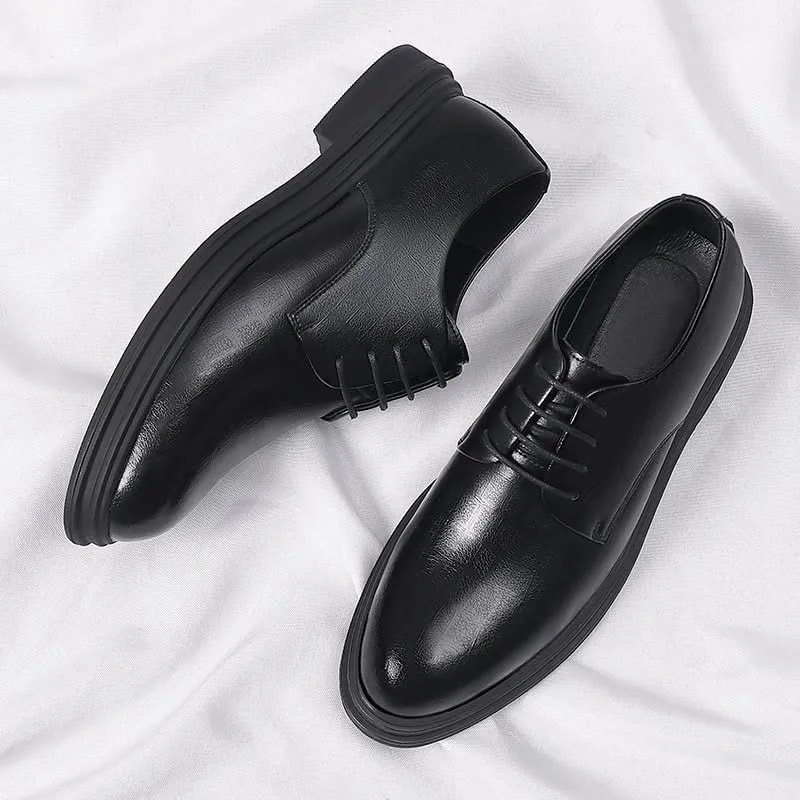 Contemporary Oxford Brogues Dress Shoes Burnished Leather Formal Footwear for Boardroom Presentations & Investor Meetings