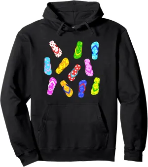 Cute Summer Beach Sandals with Patterns Pullover Hoodie