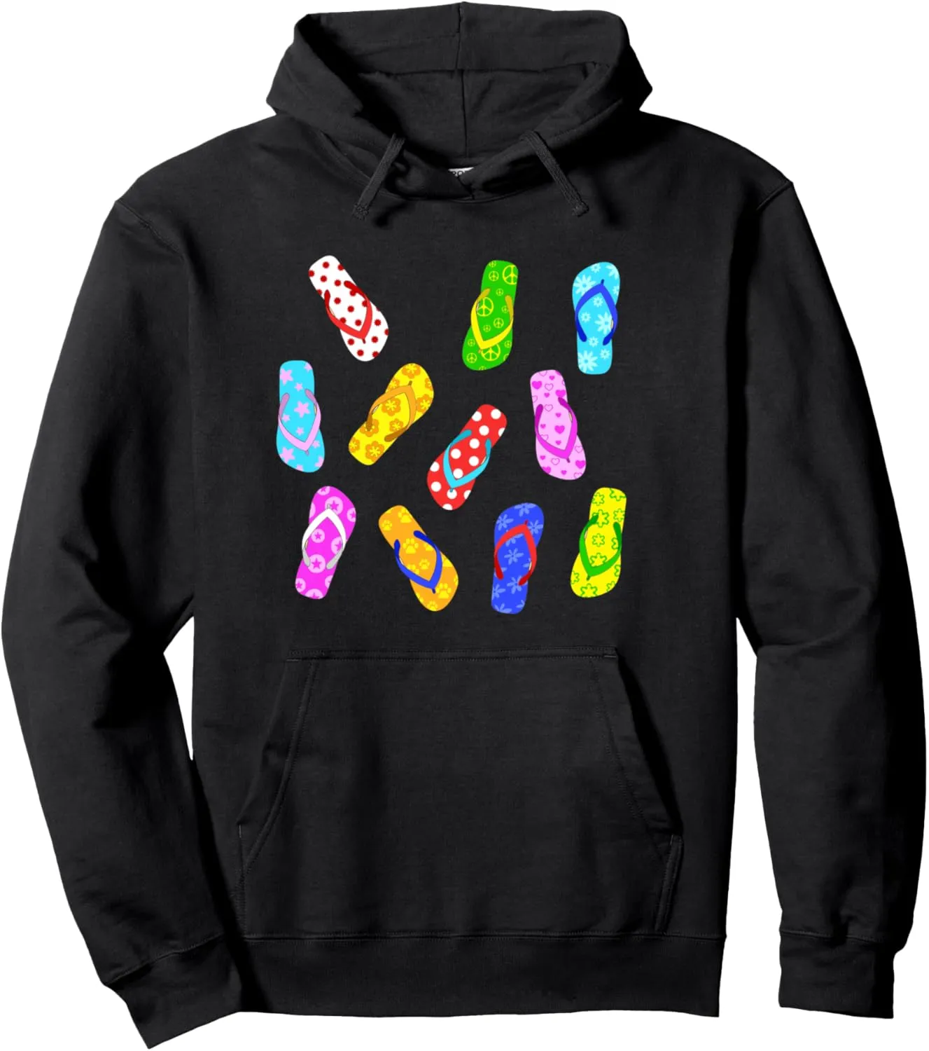 Cute Summer Beach Sandals with Patterns Pullover Hoodie