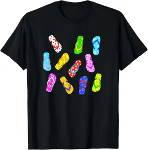 Cute Summer Beach Sandals with Patterns T-Shirt