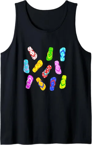 Cute Summer Beach Sandals with Patterns Tank Top