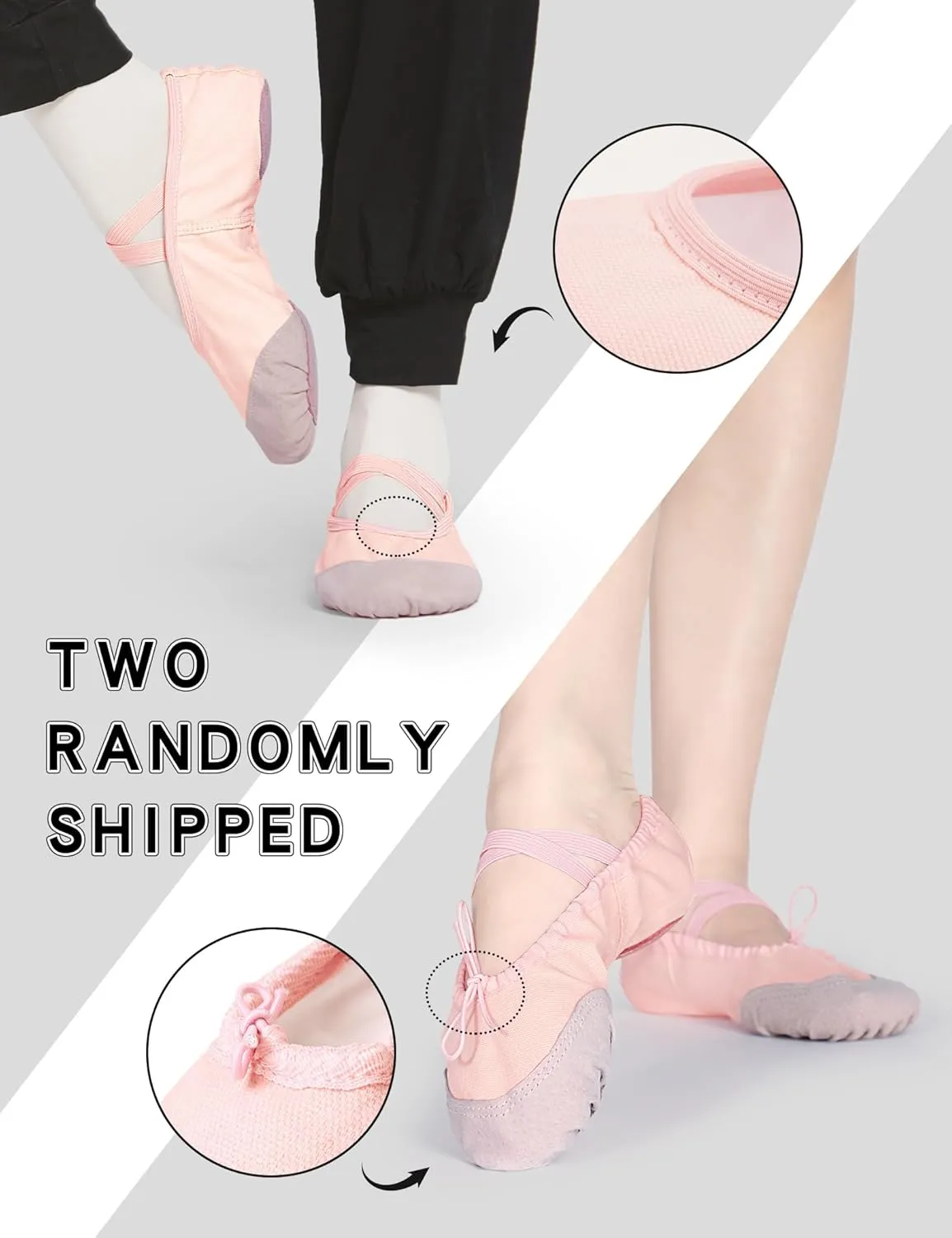 Daydance Ballet Slippers Soft Split Sole Dance Shoes (Toddler, Kids, Boys, Girls, Adult)