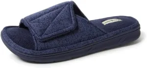 Dearfoams Men's Adjustable Indoor/Outdoor Memory Foam Machine Washable Summer Slide Slipper