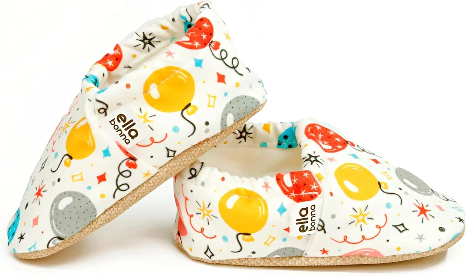 Ella Bonna Cotton Toddler Slippers Baby, Boys Slippers Non-Slip Soft Sole, Stay On Kids Slippers Girls, Baby Booties Socks, Slippers for Girls, Newborn Shoes, Rainbow, 0-6 Months