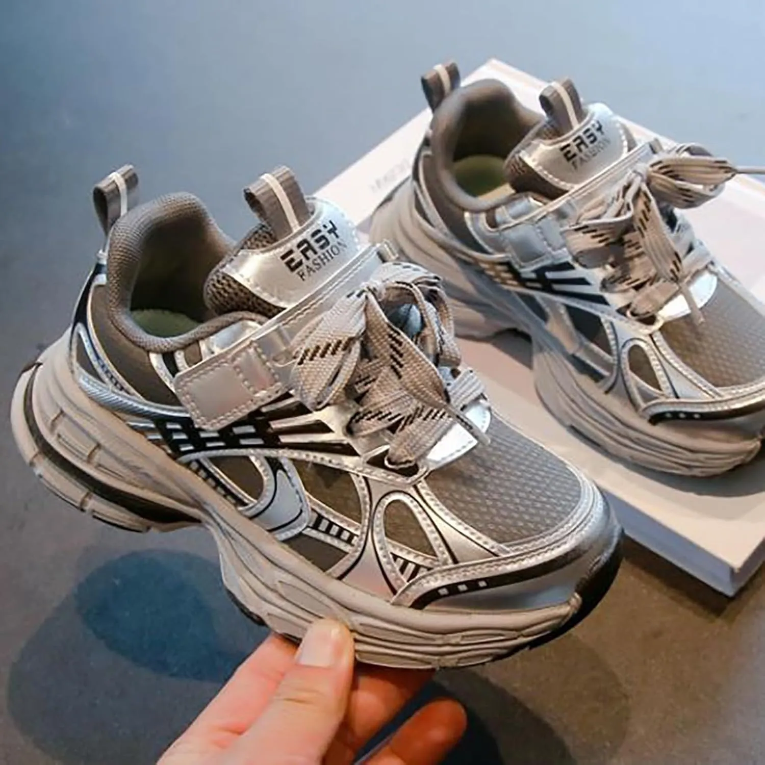 Fashion All Seasons Children Sports Shoes Girls Boys Flat Sole Thick Sole Non Slip Comfortable Little Kid Slip on Shoes