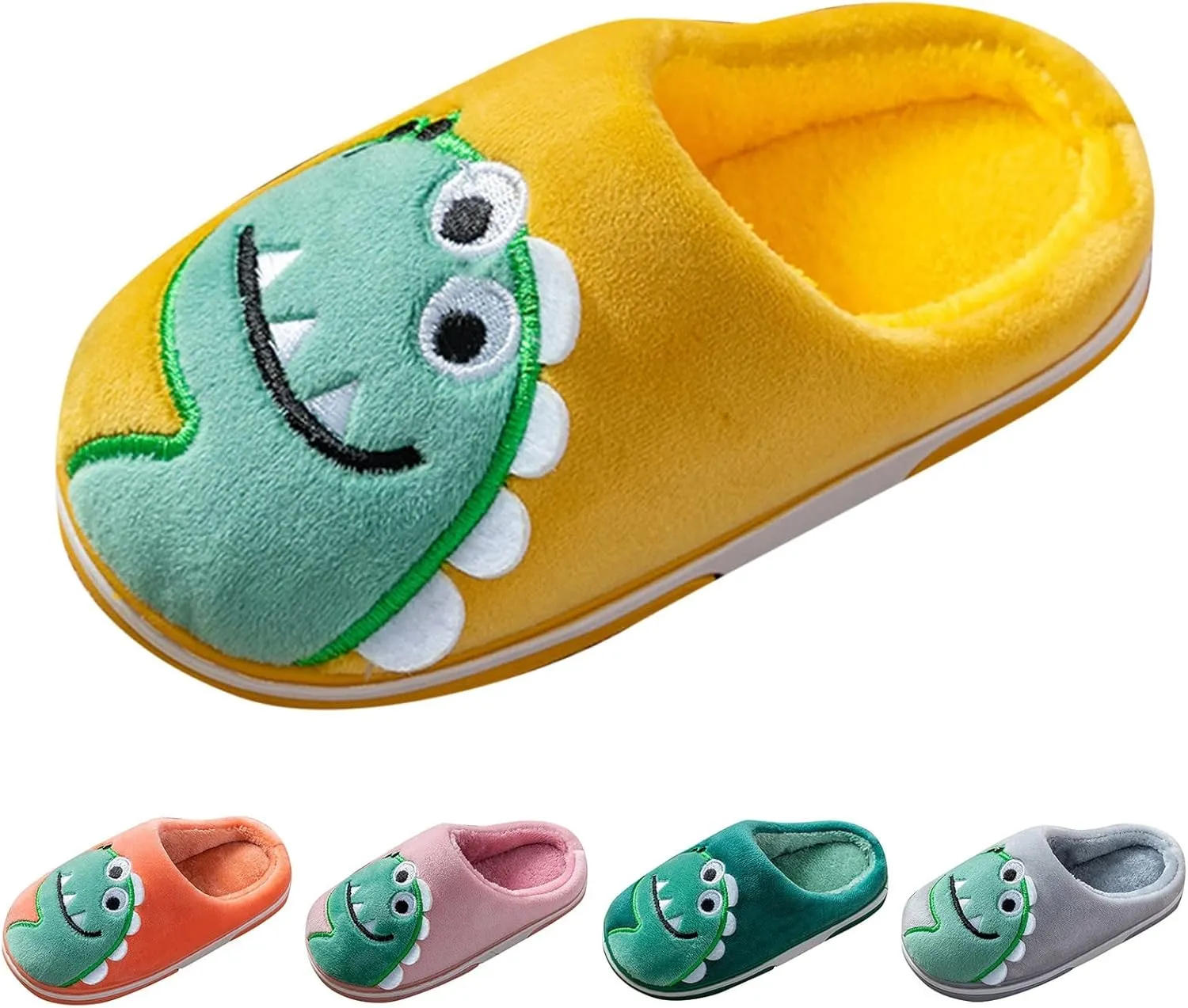 Fashion Autumn And Winter Boys And Girls Slippers Flat Soft Lightweight Comfortable Plush Warm Cute Cartoon Plush