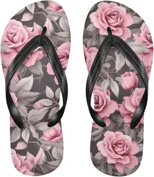 Floral Colorful Flowers Womens Flip Flops Sandals Comfortable Sandals