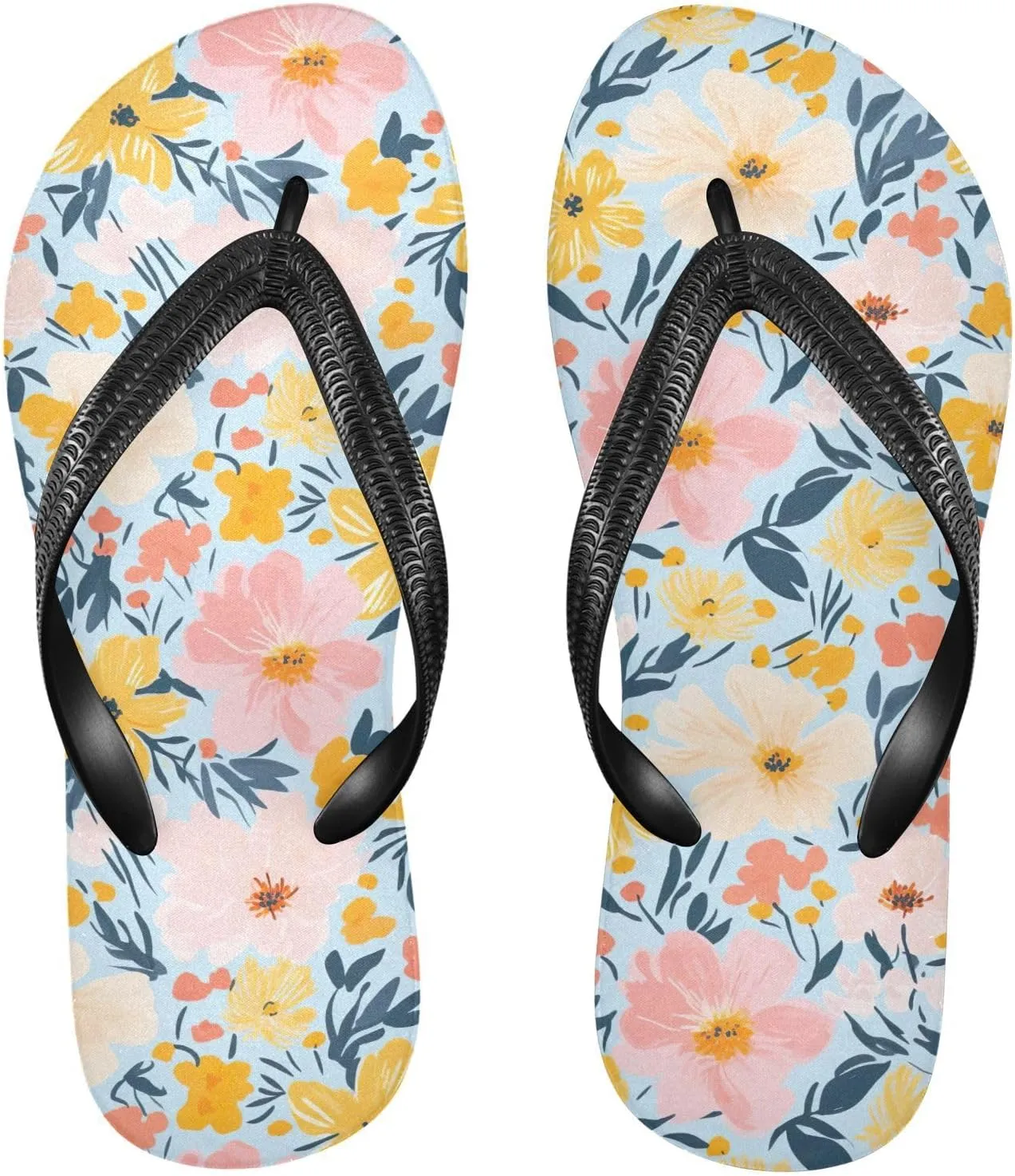 Flowers Colorful Womens Flip Flops Sandals Comfortable Sandals