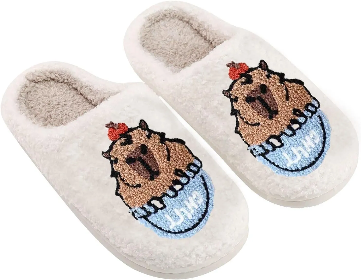 Fluffy Slippers plush Soft slippers Fuzzy Warm Cozy slippers Lightweight Memory Foamdurable base Indoor House Shoes
