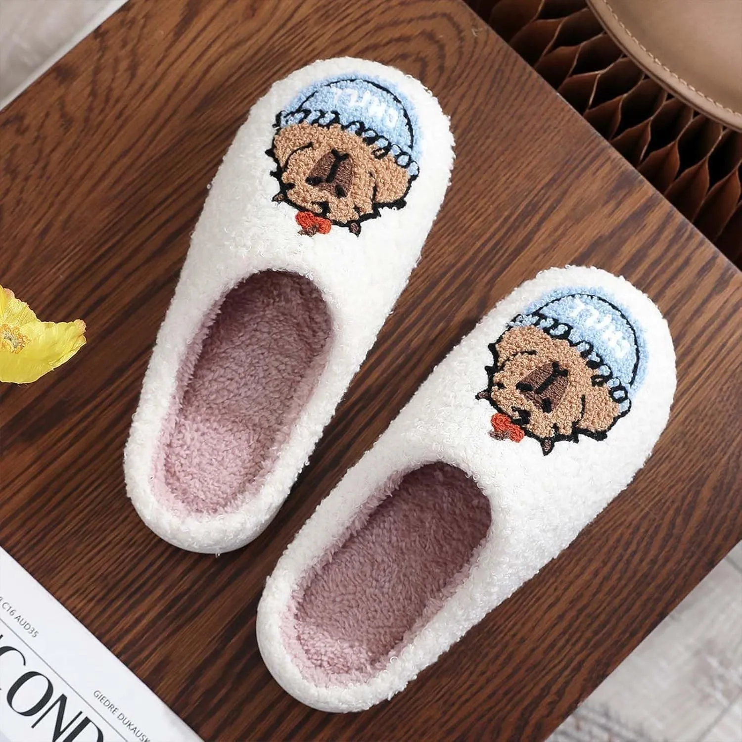 Fluffy Slippers plush Soft slippers Fuzzy Warm Cozy slippers Lightweight Memory Foamdurable base Indoor House Shoes
