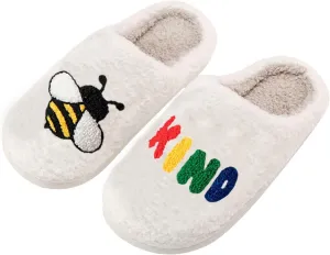 Fluffy Slippers plush Soft slippers Fuzzy Warm Cozy slippers Lightweight Memory Foamdurable base Indoor House Shoes