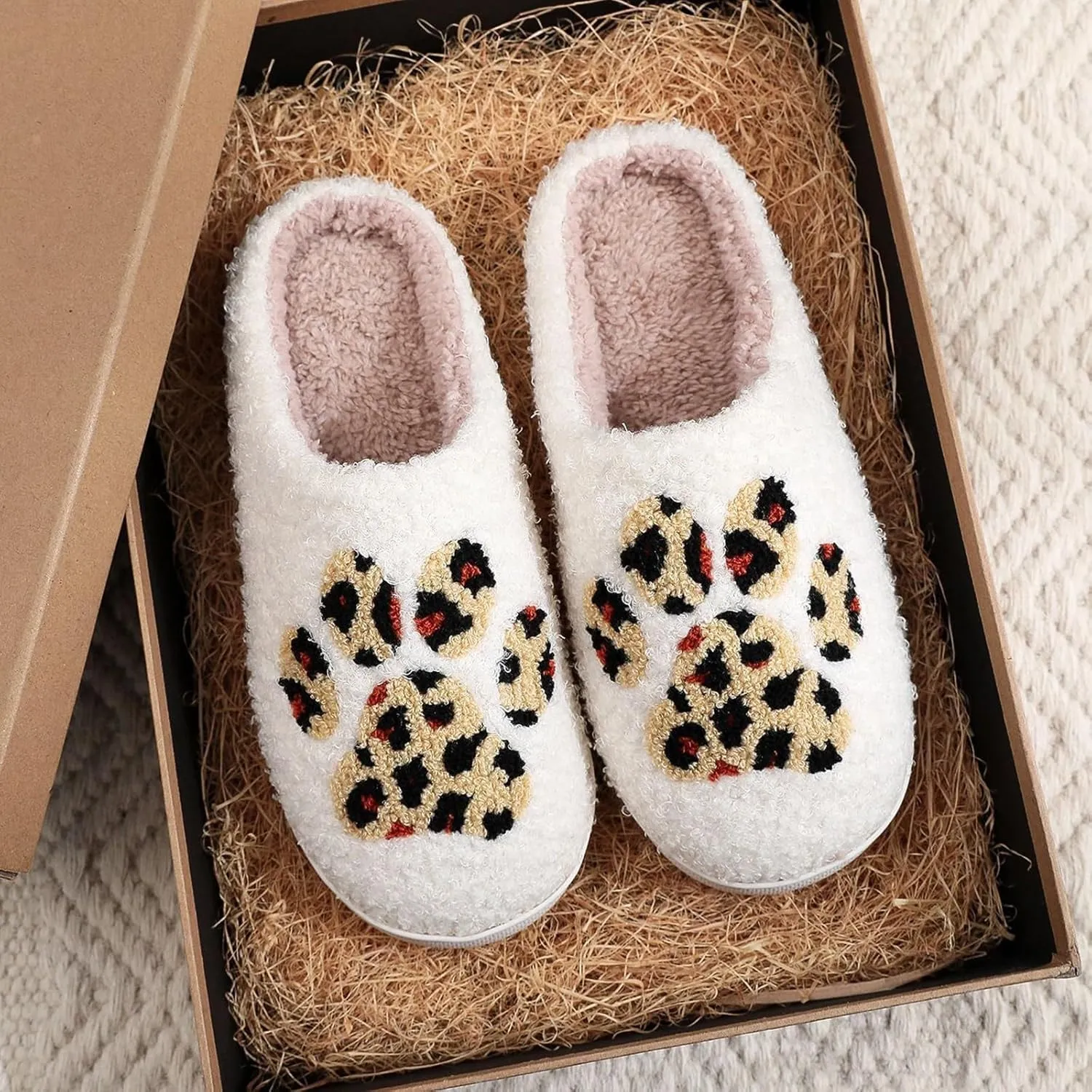 Fluffy Slippers plush Soft slippers Fuzzy Warm Cozy slippers Lightweight Memory Foamdurable base Indoor House Shoes