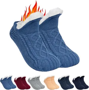 Gerrit Fleecesox FleeceGerritLined NonGerritslip Thermal Slippers Socks, Indoor NonGerritslip Thermal Socks, Women's VGerritMouth Fuzzy Socks, Blue a