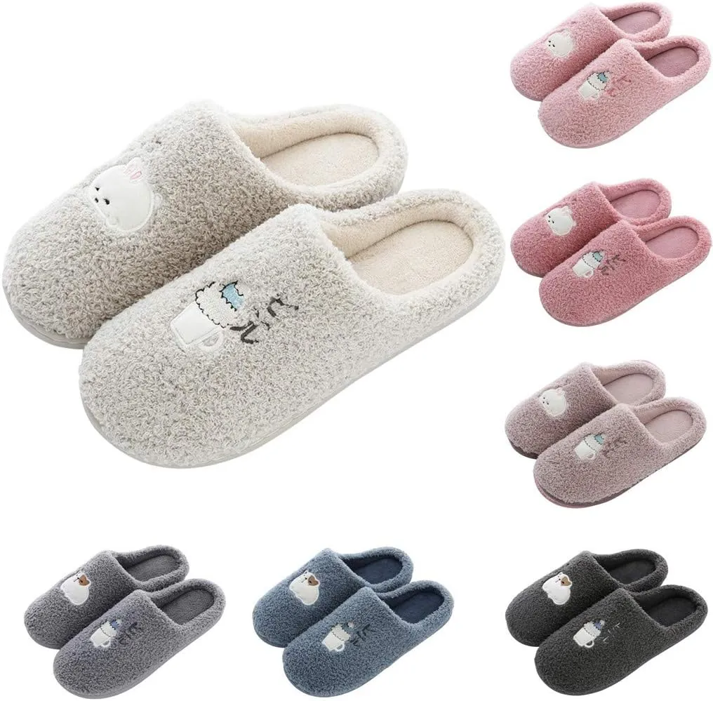 Gibobby Womens Slippers,Memory-Foam-Slippers Slip on House Slippers ndoor Outdoor Bedroom Non-Slip Soft Slippers