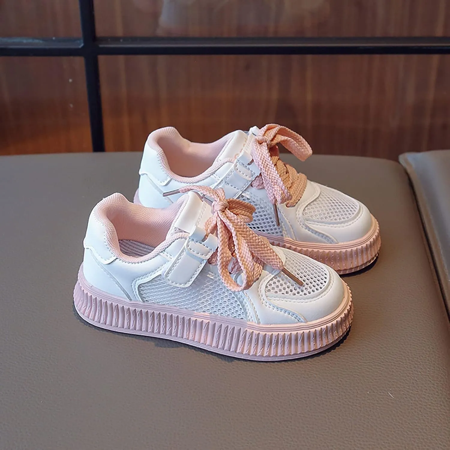 Girls' Shoes Cookie Sneakers Mesh Shoes Casual Children's Shoes Breathable Board Shoes for Girls Running Shoes Size 3