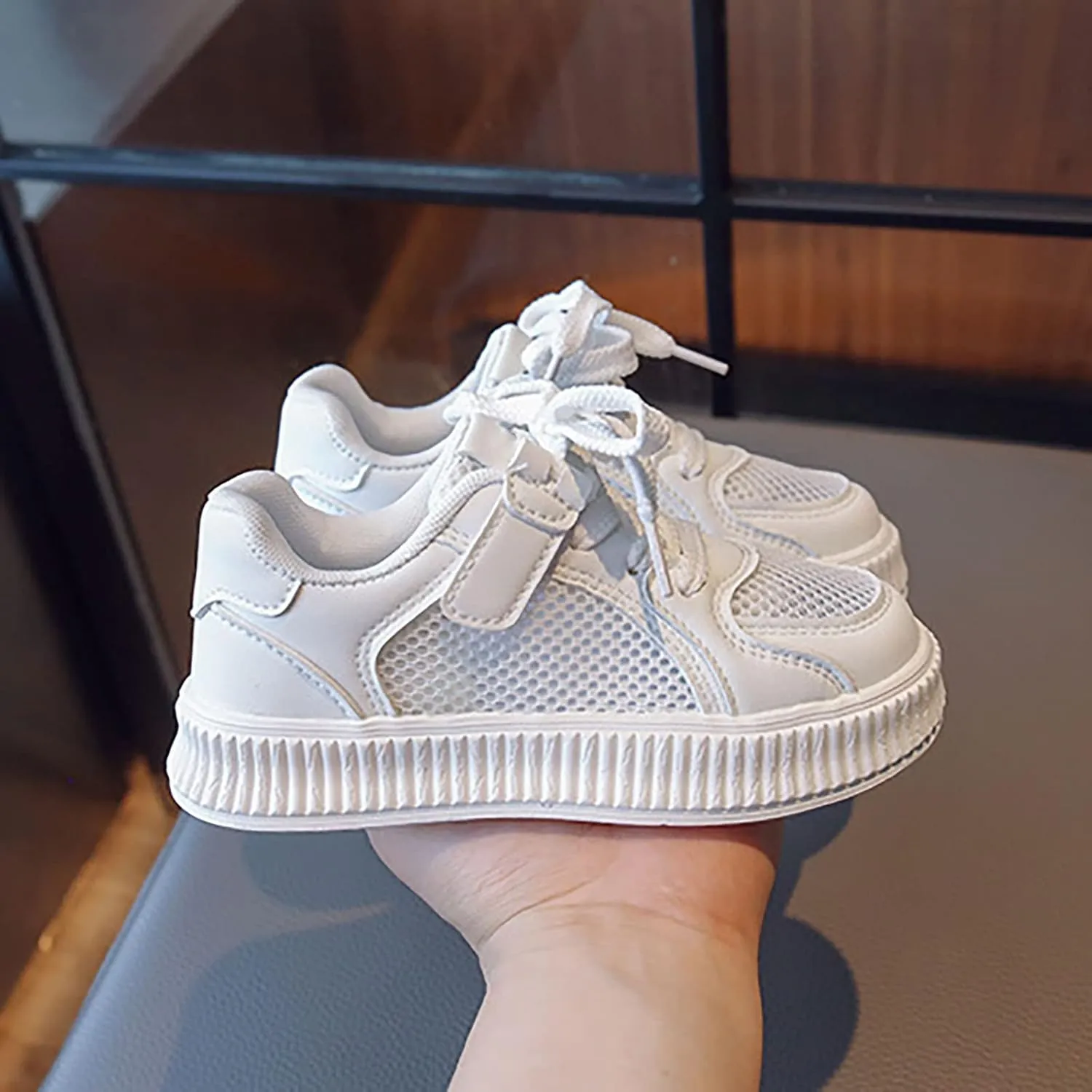 Girls' Shoes Cookie Sneakers Mesh Shoes Casual Children's Shoes Breathable Board Shoes for Girls Running Shoes Size 3