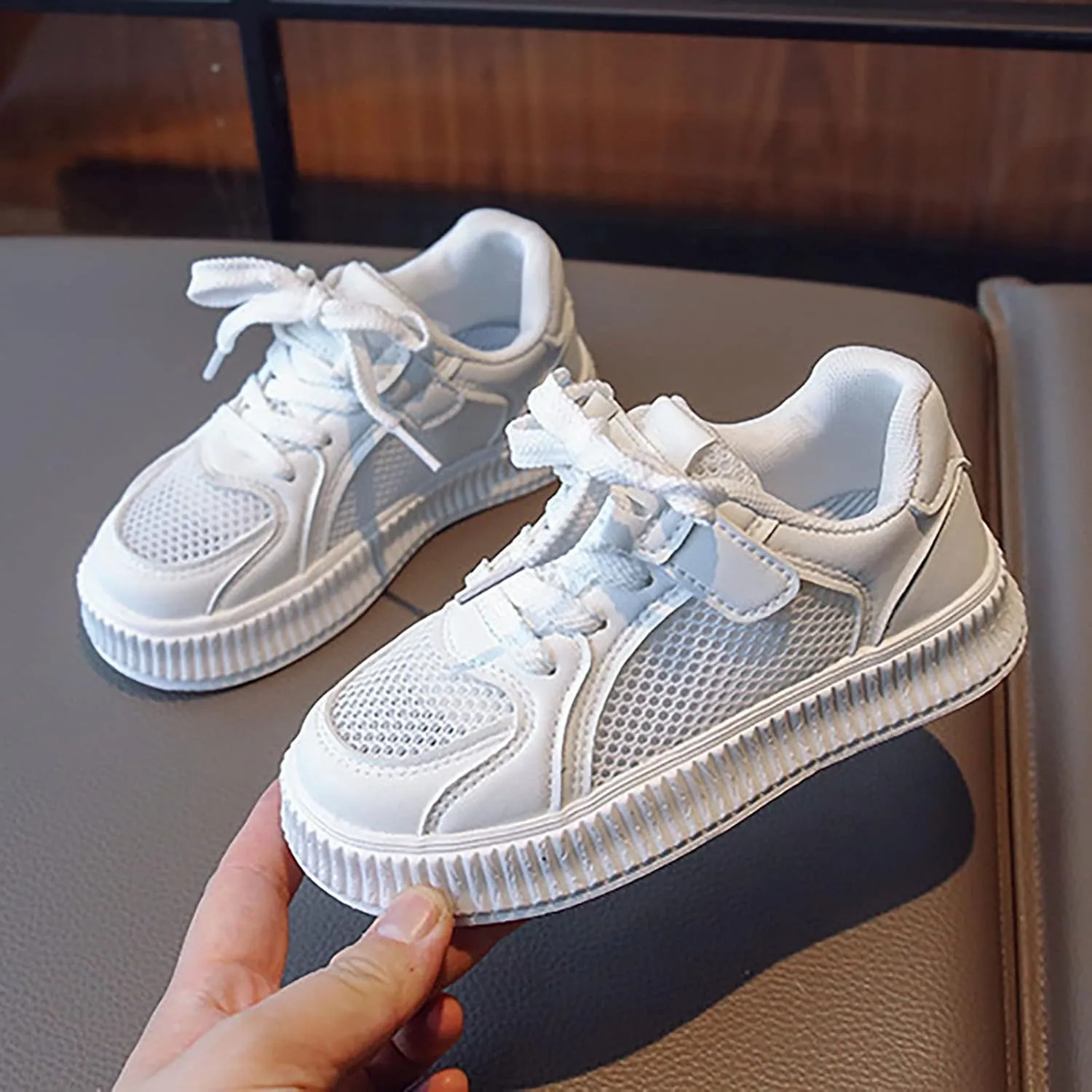 Girls' Shoes Cookie Sneakers Mesh Shoes Casual Children's Shoes Breathable Board Shoes for Girls Running Shoes Size 3