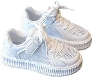 Girls' Shoes Cookie Sneakers Mesh Shoes Casual Children's Shoes Breathable Board Shoes for Girls Running Shoes Size 3