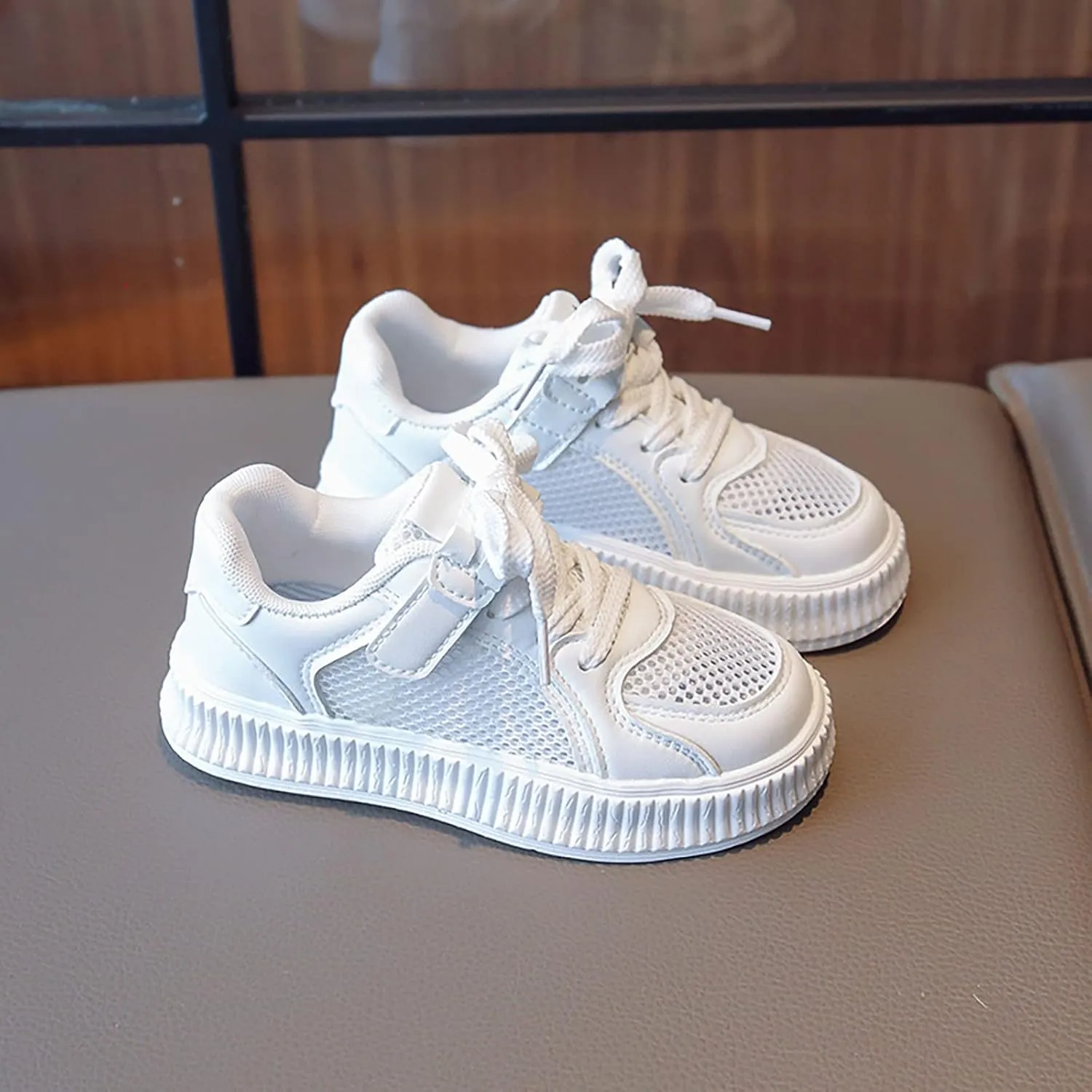 Girls' Shoes Cookie Sneakers Mesh Shoes Casual Children's Shoes Breathable Board Shoes for Girls Running Shoes Size 3