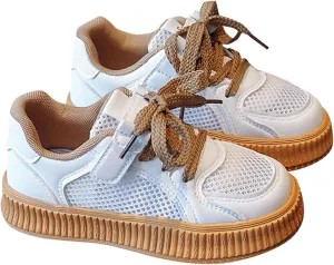 Girls' Shoes Cookie Sneakers Mesh Shoes Casual Children's Shoes Breathable Board Shoes for Girls Running Shoes Size 3