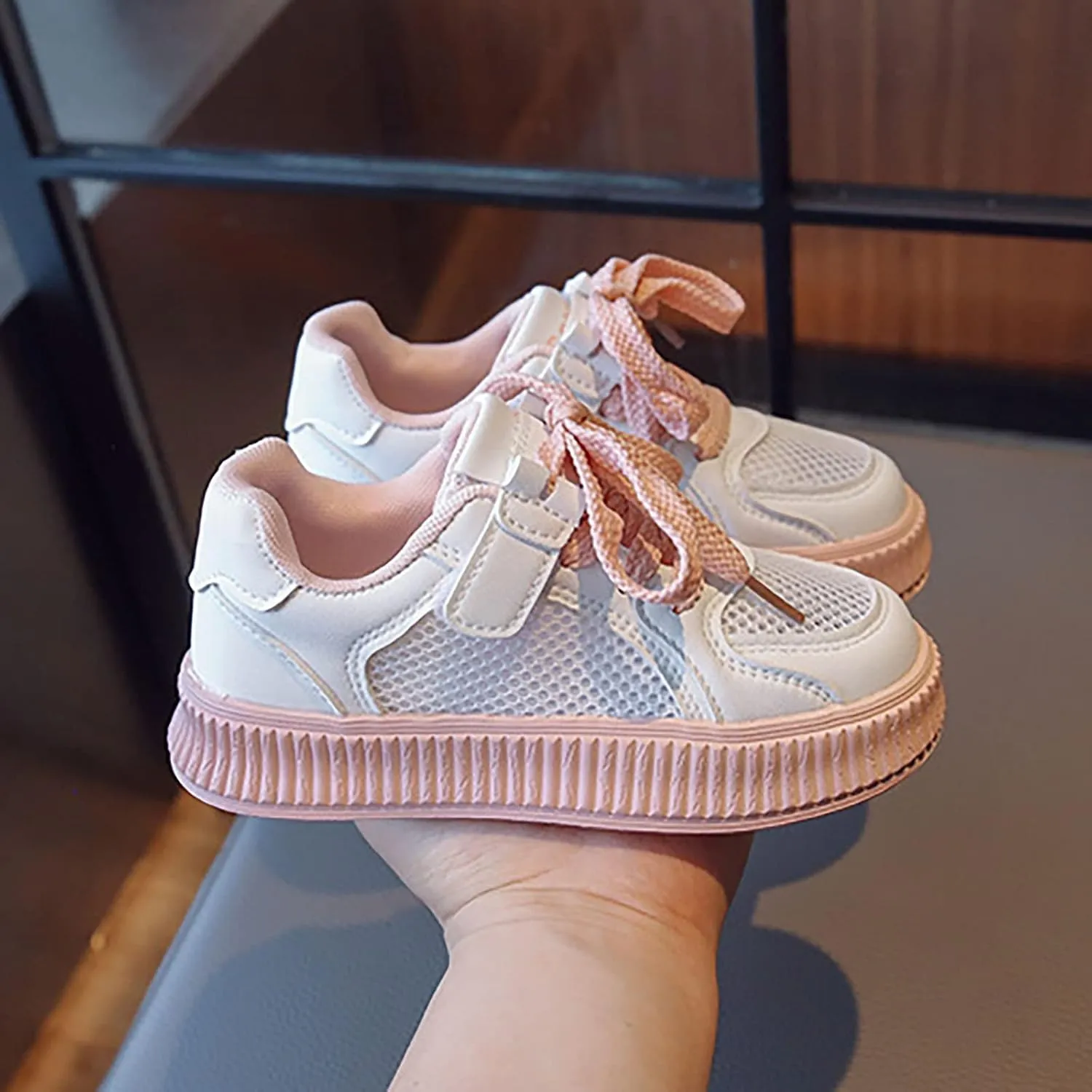Girls' Shoes Cookie Sneakers Mesh Shoes Casual Children's Shoes Breathable Board Shoes for Girls Running Shoes Size 3