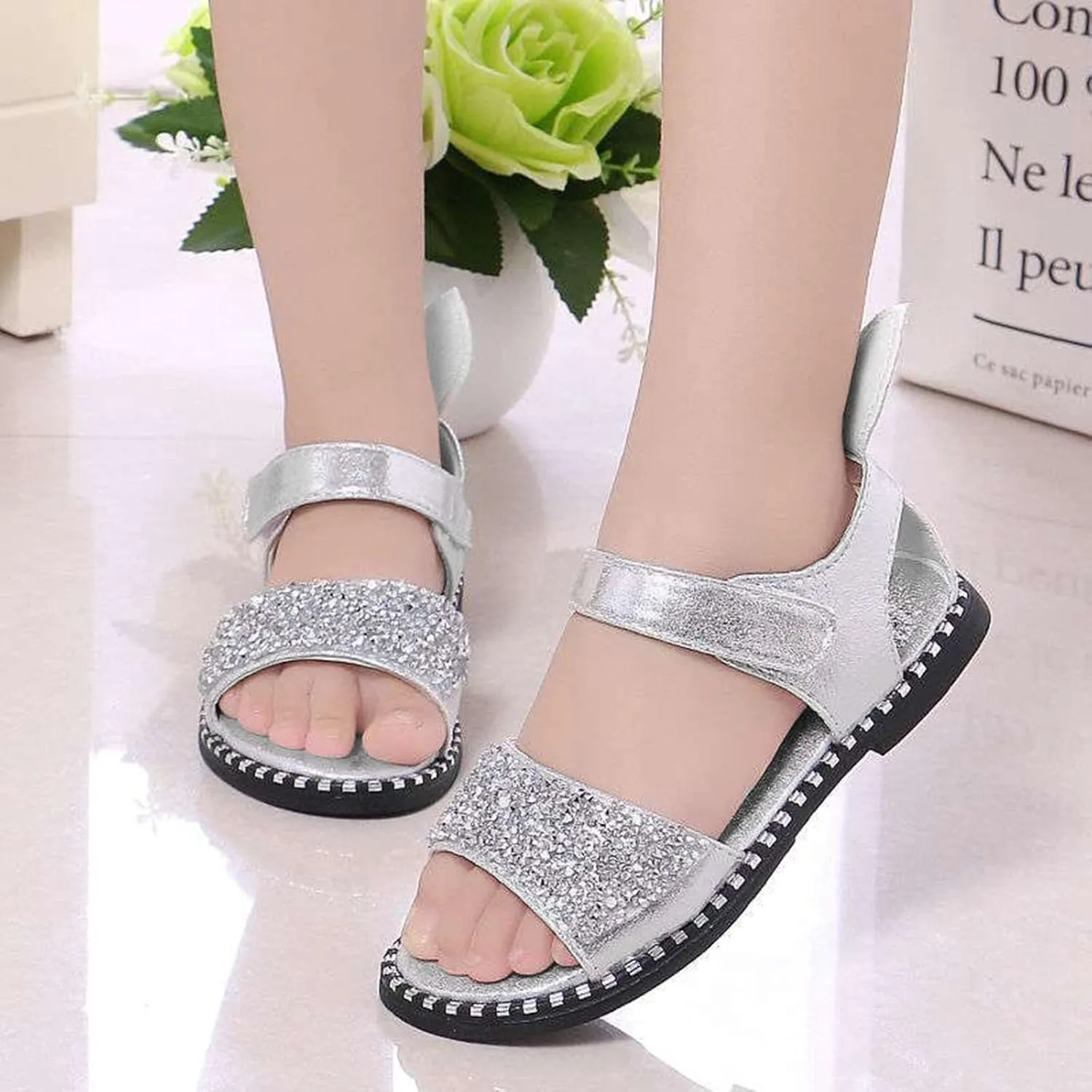 Girls Summer Sandals Adjustable Straps Sandals Wedding Shoes Toddler/Little Kid/Big Kid