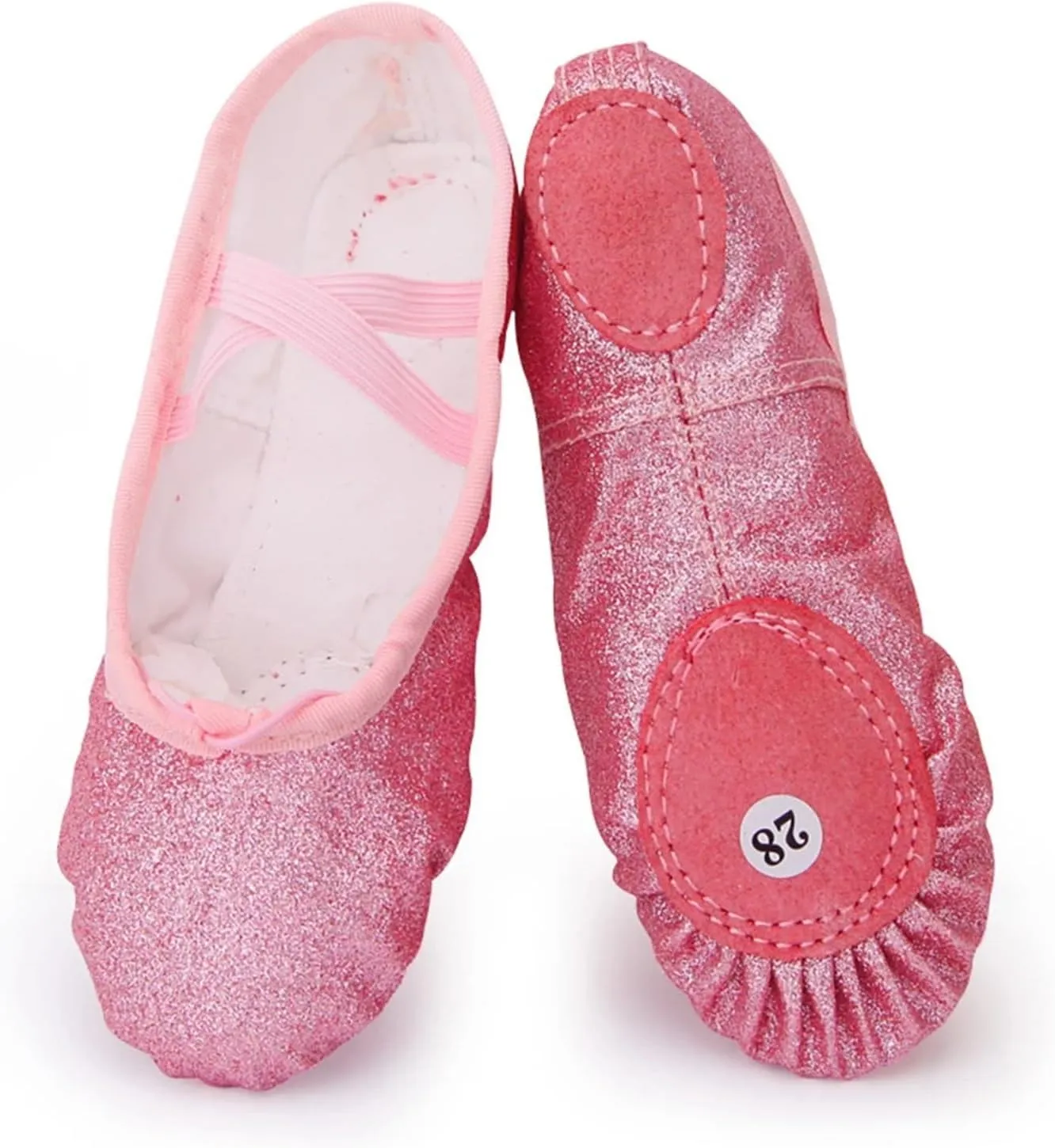 Glitter Ballet Dance Shoes Yoga Gym Flat Slippers Pink Blue Rose Red Colors Ballet Dance Shoes for Girls Children Women Teacher(Gold,35)